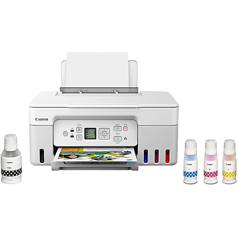 Canon® PIXMA™ G3270 MegaTank Wireless Inkjet All-In-One Color Printer, White